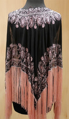 Tanja Pignatelli Silk Fringe Beaded Poncho