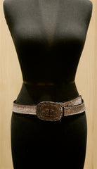 Streets Ahead Swarovski Crystal Belt with Blackened Embossed Western Buckle