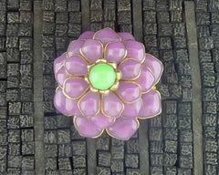 Mark Walsh Leslie Chin Purple & Green Glass Brooch