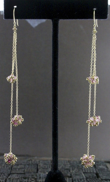 Gabrielle Sanchez Pink Tourmaline and 18K Yellow Gold Earrings