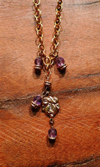 Lisa Stewart Purple Swarovski Crystal and Charm Necklace