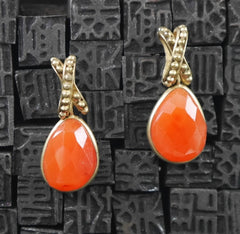 Steven Vaubel Vermeil Orange Gold Earrings