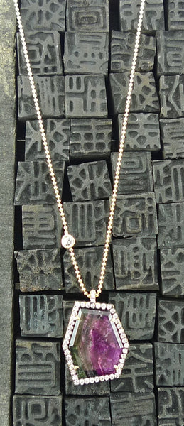 Jemma Wynne Large Geometric Necklace with Pave Diamonds in 18K Gold