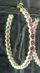 Jemma Wynne Large Pink Sapphire & Tourmaline Hoop Earrings, 18K Yellow Gold