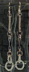 Federica Rettore Diamond Briolette Drop Earrings in 18K Rose Gold and Silver