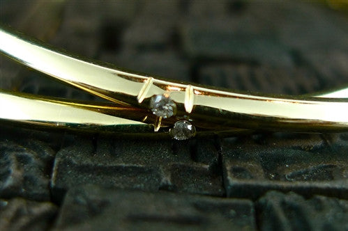 Diamond Stations Bangle Bracelet in 14K Yellow Gold