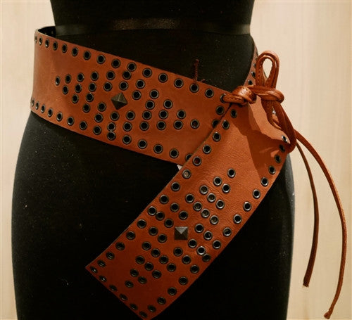 Emotionally Unavailable Wide Grommet Stud Wide Belt