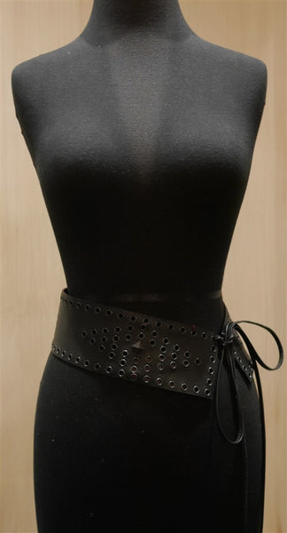 Emotionally Unavailable Wide Grommet Stud Wide Belt