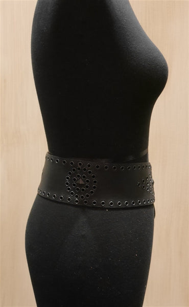 Emotionally Unavailable Wide Grommet Stud Wide Belt