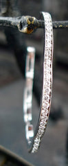 Ron Hami 18K White Gold and Diamond Flower Hoop Earrings