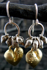 Julez Bryant 14K and Sterling Silver and Puffy Heart Earrings