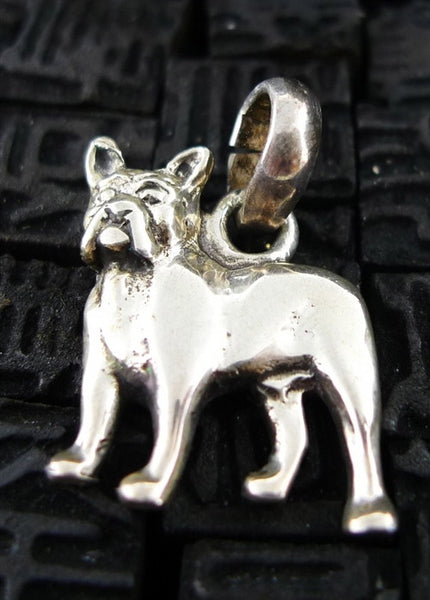 Fine Arf Sterling Silver Dog Charm -Bull Dog