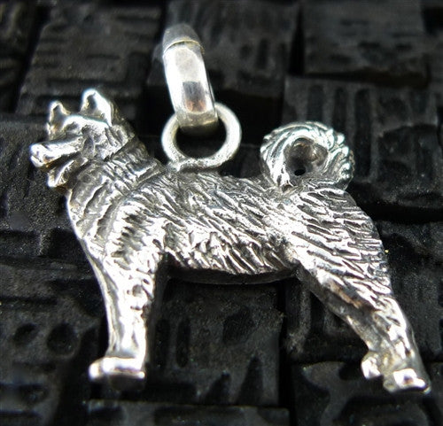 Fine Arf Sterling Silver Dog Charm - Husky