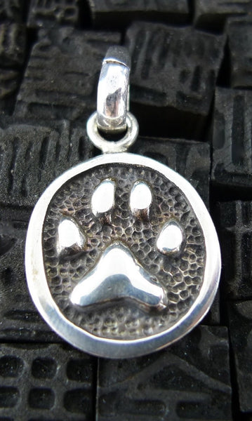 Fine Arf Sterling Silver Dog Charm - Paw Print