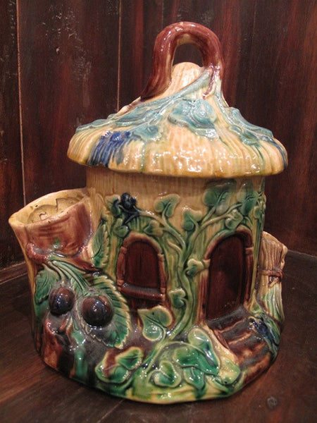 French Majolica Tree Cottage Humidor