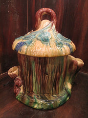 French Majolica Tree Cottage Humidor