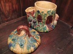 French Majolica Tree Cottage Humidor