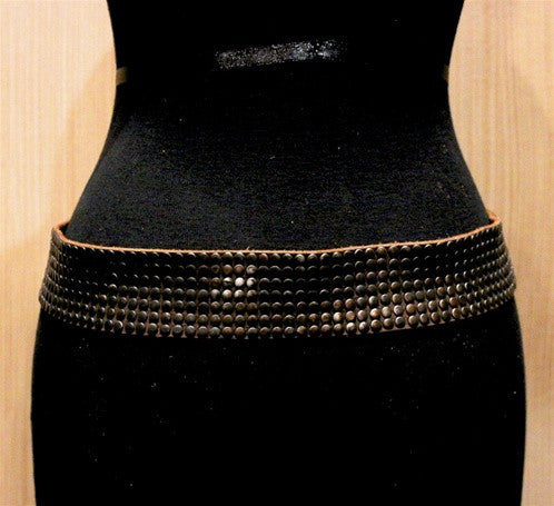 Malini Murjani Studded Belt -Brown with Gunmetal Studs