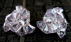 Jarin Kasi Lavender Cubic Zirconia Stones in Fan Clip-On Earrings