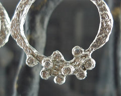 Danielle Jossie Welmond Silver Etched Hoops w/ CZ Clusters