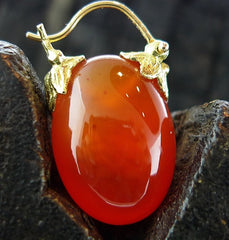 Gabrielle Sanchez Carnelian Flyer Earrings in 18K Yellow Gold