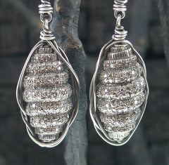 Irit Design Oxidized Sterling Silver and Diamond Earrings