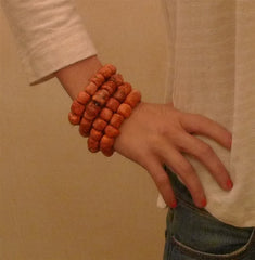 Sponge Coral Bead Stretch Bracelet