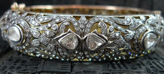 Lorraine Schwartz Blackened Diamond 18K Gold and Sterling Silver Bangle Bracelet