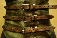 HTC Hollywood Trading Company Olive Green Peyote Belt