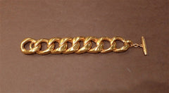 Vaubel Heavy Flat Open Link Chain Bracelet in 18K Yellow Gold Vermeil