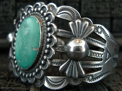 Southwestern Sterling Silver and Turquoise Cuff Bracelet