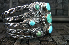 Southwestern Sterling SIlver and Turquoise Wide Cuff Bracelet