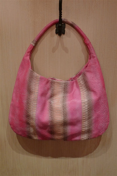 Jana Feifer Medium Ombre Stripe Pink Python Hobo Handbag