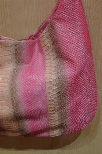 Jana Feifer Medium Ombre Stripe Pink Python Hobo Handbag