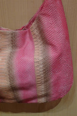 Jana Feifer Medium Ombre Stripe Pink Python Hobo Handbag