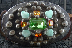 Mikal Winn Crystal Encrusted Belt Buckle and Strap