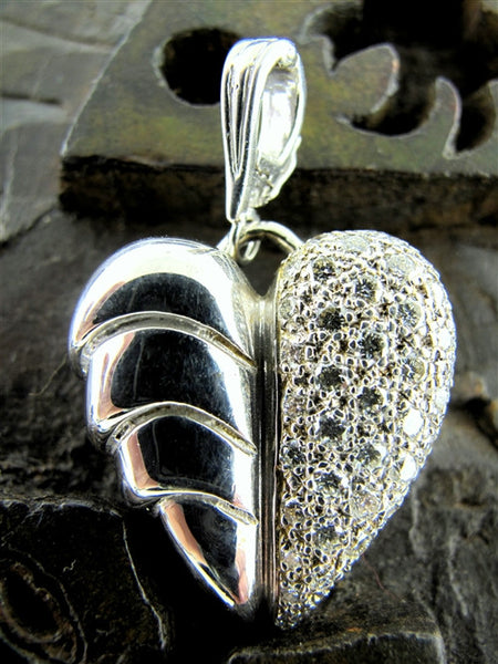 Vintage Vahe Naltchayan Diamond Heart Pendant Enhancer in 18K Gold