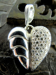 Vintage Vahe Naltchayan Diamond Heart Pendant Enhancer in 18K Gold
