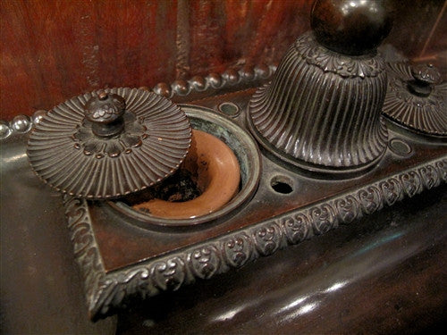 Vintage French Bronze Inkwell