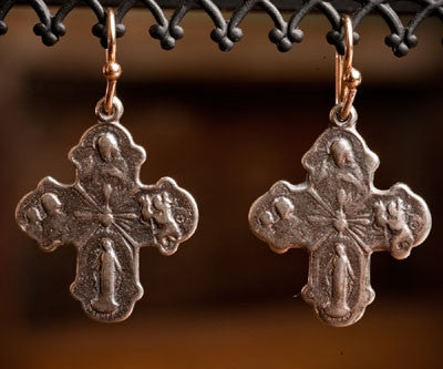 Shannon Koszyk Sterling Silver Four Way Cross Earrings