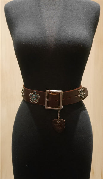 Hollywood Trading Company Turquoise Studded Belt