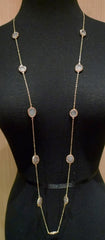 Roni Blanshay Gold Vermeil Chain with Rose Quartz Slice Necklace