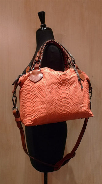 Pauric Sweeney Orange Python Overnight Purse