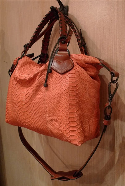 Pauric Sweeney Orange Python Overnight Purse