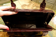 Estate Judith Leiber Chocolate Brown Alligator Handbag