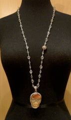 Roni Blanshay Crystal Encrusted Crystal Skull Necklace