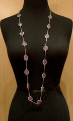 Roni Blanshay Lavender Crystal Slice Necklace