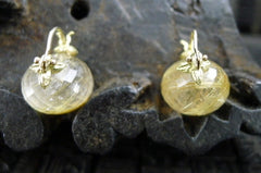 Gabrielle Sanchez Rutilated Quartz Flyer Earrings in 18K Yellow Gold