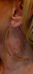 Mizuki 14K Yellow Gold Marquise Hoop Earrings with Laser Cut Beads