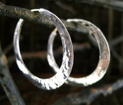 Mark Spirito Sterling Silver Small Hammered Hoop Earrings